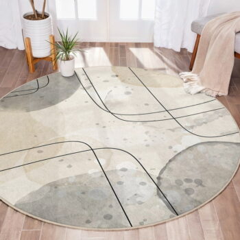 Béžový prateľný okrúhly koberec ø 80 cm Simple Lines – Mila Home - Image 10
