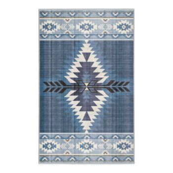 Modrý prateľný koberec 80x150 cm Ethnic Geo – Mila Home