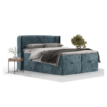 Modrá boxspring posteľ s úložným priestorom 160x200 cm Passion – Maison de Rêve - Image 10