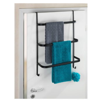 Čierny samodržiaci vešiak na uteráky Wenko Towel Holder Black, 21 × 54 cm - Image 3