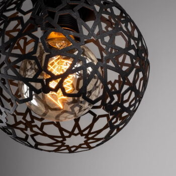 Čierne závesné svietidlo s kovovým tienidlom ø 17 cm Fellini – Opviq lights - Image 5