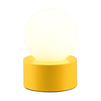 Žltá stolová lampa so skleneným tienidlom (výška 17 cm) Countess – Trio - Image 2