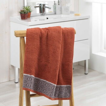 Froté bavlnená osuška v tehlovej farbe 70x130 cm Esteban – douceur d'intérieur – Obrázok 2