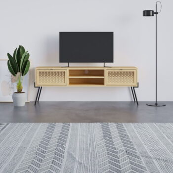 TV stolík v dekore duba v prírodnej farbe 140x51 cm Ecrin – Marckeric - Image 7