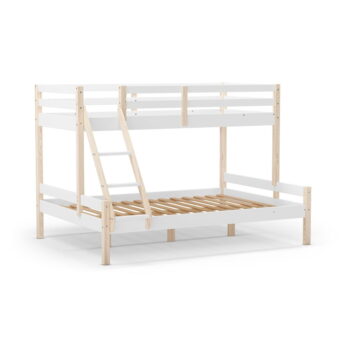 Biela poschodová detská posteľ z borovicového dreva 90x190/140x190 cm Livia – Marckeric
