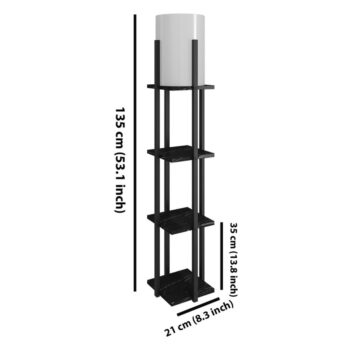 Čierna stojacia lampa (výška 135 cm) Nora – Opviq lights - Image 3