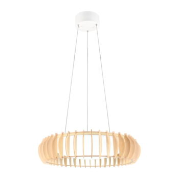 LED závesné svietidlo v bielej a prírodnej farbe ø 60 cm Monte – Trio - Image 2