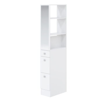 Biela vysoká kúpeľňová skrinka so zrkadlom 24x180 cm Combi - TemaHome - Image 3