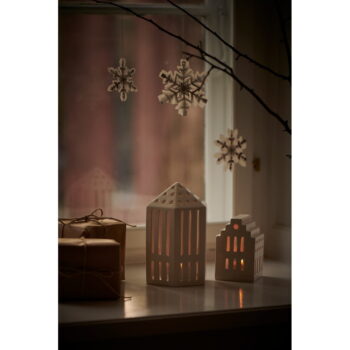 Biely keramický lampáš Kähler Design Long Church, výška 10 cm - Image 4