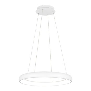 Biele LED stmievateľné závesné svietidlo s kovovým tienidlom ø 75 cm Cardona – Trio - Image 2