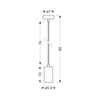 Čierne závesné svietidlo s kovovým tienidlom ø 7 cm Tubo - Candellux Lighting - Image 3