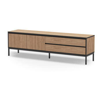 TV stolík v dekore duba v prírodnej farbe 180x55 cm Lorenza – Marckeric – Obrázok 2