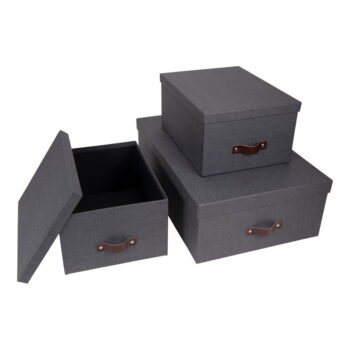 Súprava 3 čiernych úložných škatúľ Bigso Box of Sweden Inge - Image 6