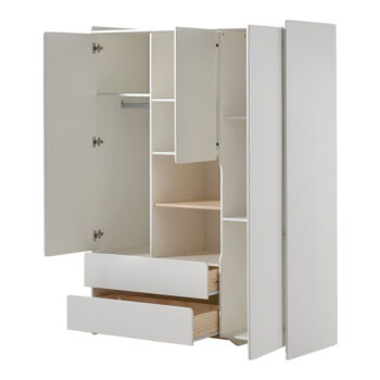 Biela detská šatníková skriňa Vipack Kiddy, 137,8 x 190 cm - Image 2