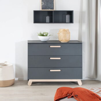 Antracitovosivá nízka detská komoda s prebaľovacím pultom 117x103 cm Jara – Roba – Obrázok 6