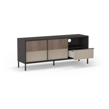 Antracitovo-svetlohnedý TV stolík 156x57 cm Amalia – Marckeric - Image 5