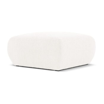 Biely taburet z textílie bouclé Molino – Micadoni Home - Image 2