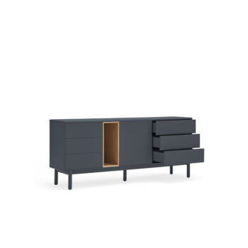 Tmavosivá nízka komoda 180x76 cm Corvo - Teulat – Obrázok 5