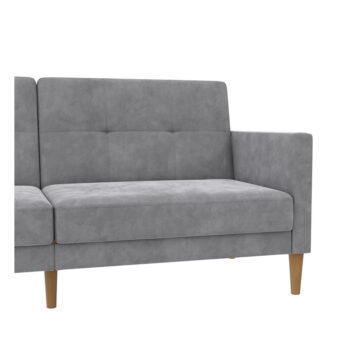 Svetlosivá zamatová rozkladacia pohovka 207 cm Lilly – Støraa - Image 4