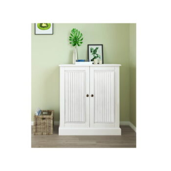 Biela skrinka z borovicového dreva 100x34 cm Mille – Støraa - Image 4