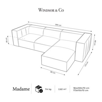 Tmavohnedá kožená rohová pohovka (pravý roh) Madame - Windsor & Co Sofas - Image 7