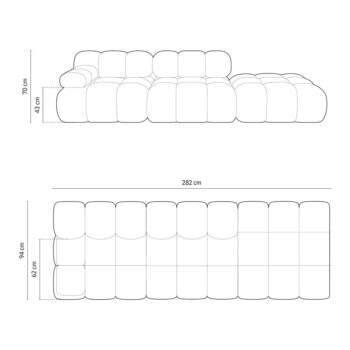 Svetlosivá pohovka z textílie buklé 288 cm Bellis – Micadoni – Obrázok 8