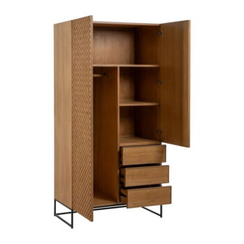 Šatníková skriňa v dekore jaseňa v prírodnej farbe 98,5x199,5 cm – Ixia - Image 6