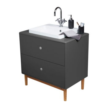 Antracitovosivá závesná skrinka s umývadlom bez batérie 80x62 cm Color Bath – Tom Tailor – Obrázok 8