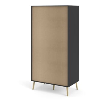 Čierna šatníková skriňa Tvilum Oslo, 99 x 200 cm - Image 6