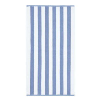 Biela/modrá bavlnená osuška 70x120 cm Stripe Jacquard – Bianca