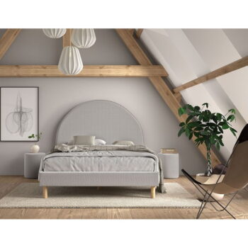 Sivá čalúnená jednolôžková posteľ s roštom 140x200 cm MOON – Vipack - Image 5