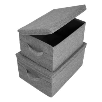 Sivý látkový úložný box s vekom 34x45x25 cm Soft Storage – Bigso Box of Sweden - Image 4