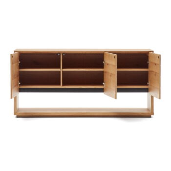 Nízka komoda v dekore duba v prírodnej farbe 151x74 cm Alguema – Kave Home - Image 2