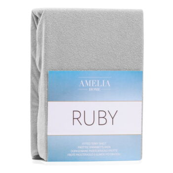 Svetlosivá napínacia froté plachta 140x200 cm Ruby – AmeliaHome – Obrázok 3