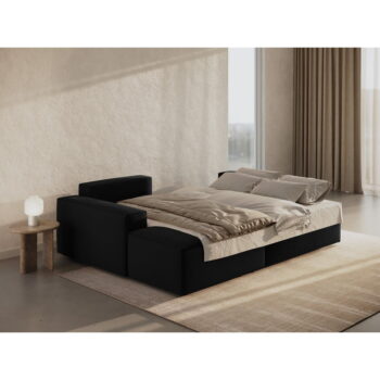 Čierna rozkladacia rohová pohovka (ľavý roh) Jodie – Micadoni Home - Image 9
