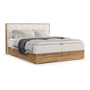 Boxspring posteľ s úložným priestorom v krémovo-prírodnej farbe 180x200 cm Asahi – Maison de Rêve - Image 10