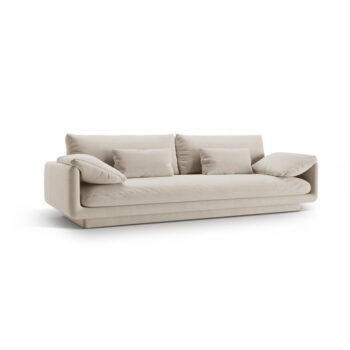 Biela pohovka z textílie bouclé 250 cm Torino – Micadoni Home - Image 2