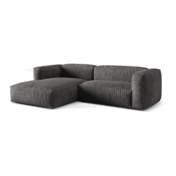 Sivá modulárna rohová pohovka z textílie bouclé (ľavý roh) Martina – Micadoni Home - Image 2