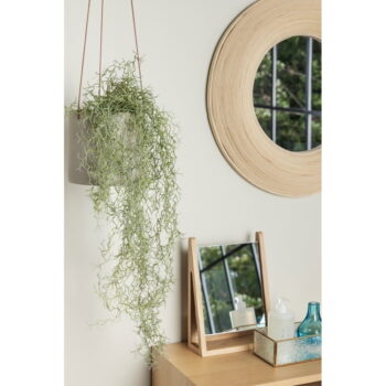 Nástenné zrkadlo s bambusovým rámom ø 60 cm Blush – Hübsch - Image 4