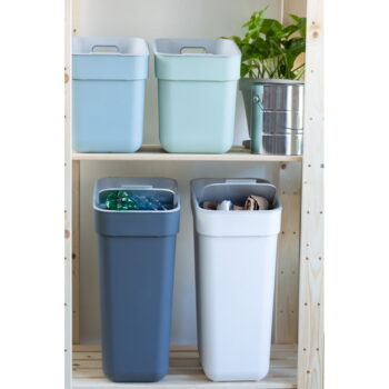 Biely odpadkový kôš na triedený odpad z recyklovaného plastu 10 l Ready To Collect – Curver - Image 5