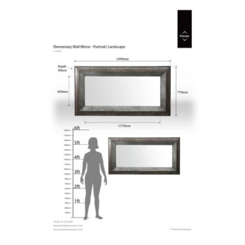 Nástenné zrkadlo 77x149 cm Elementary – Premier Housewares - Image 2