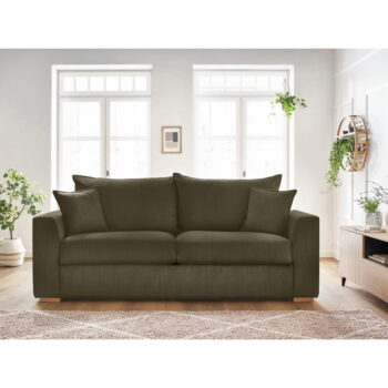 Zeleno-hnedá menčestrová rozkladacia pohovka 225 cm Augustin – Bobochic Paris - Image 6