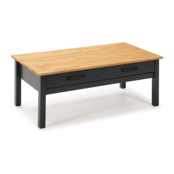 Tmavomodrý konferenčný stolík z borovicového dreva 55x100 cm Miranda – Marckeric - Image 2