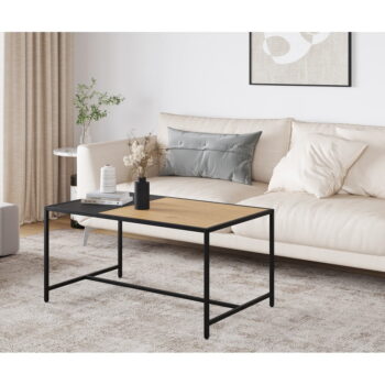 Čierny/v prírodnej farbe konferenčný stolík 60x100 cm Altino – Unique Furniture – Obrázok 2