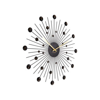 Hodiny v čiernej farbe Karlsson Sunburst, ø 50 cm – Obrázok 2