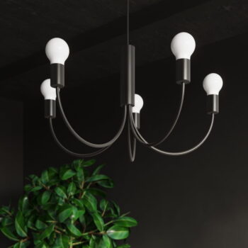 Čierne závesné svietidlo ø 45 cm Karim – Nice Lamps - Image 5