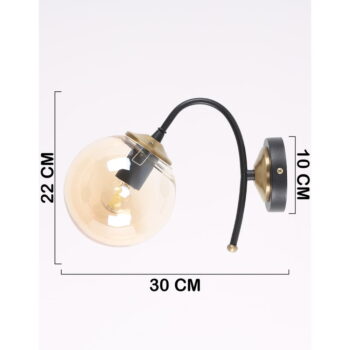 Okrovožlto-čierne nástenné svietidlo ø 15 cm Yoyo – Squid Lighting - Image 3
