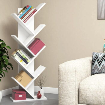 Biely regál 46x128,5 cm Hitit – Kalune Design – Obrázok 2