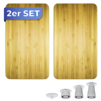 Kryty na sporák z tvrdeného skla v súprave 2 ks 52x30 cm Wooden – Maximex – Obrázok 5