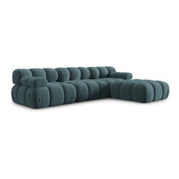 Zamatová rohová pohovka v petrolejovej farbe Bellis – Micadoni Home - Image 3
